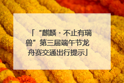 “麒麟・不止有瑞兽”第三届端午节龙舟赛交通出行提示